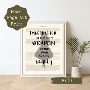 Alice in Wonderland Book Page Wall Art Print